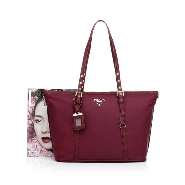 2014 Prada tessuto Large Shopping Tote Bag BN4253 dark red